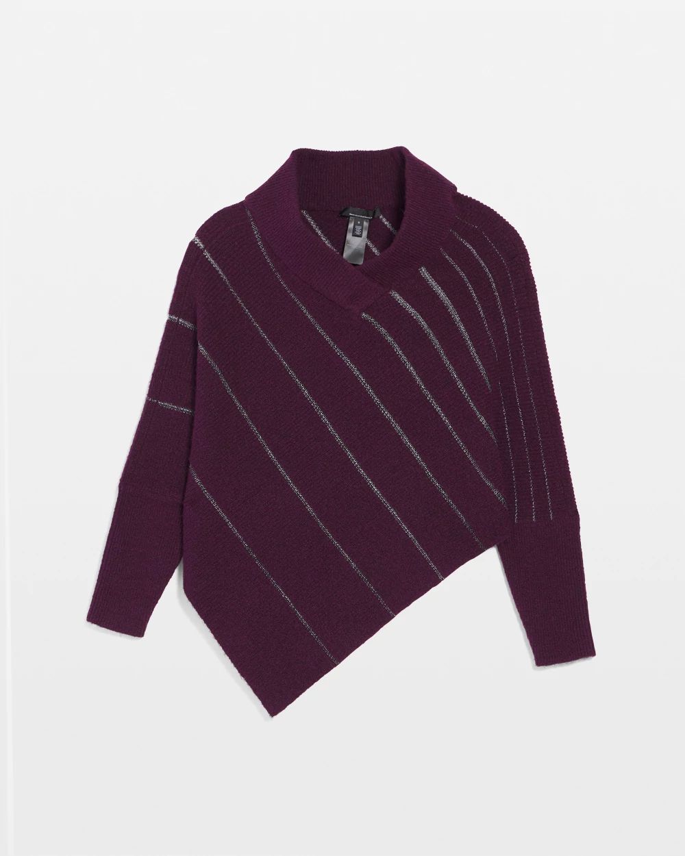 Striped poncho sweater discount